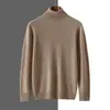 Suéter de cachemira con cuello alto para hombre transfronterizo, nuevo estilo otoño e invierno, tejido de manga larga, cómodo, versátil, jersey de talla grande, cálido