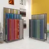 Estante de Exhibición para Cortinas, Estante Colgante de Tarjetas de Color de Muestras de Tejido para el Hogar de Pie, Estante de Exhibición de Muestras de Tela para Exposiciones con Dos Filas