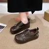 Zapatos de charol Mary Jane de suela gruesa con tacón oculto para mujer zapatos Birkenstock 2026 Otoño/Invierno nuevos zapatos versátiles pequeños de cuero mocasines zapatos