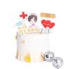 Adorno para Pastel del Día del Médico, Decoración Blanca con Ángel para Pastel Navideño, Inserto para Pastel de Cumpleaños del Día del Médico y la Enfermera