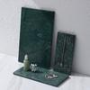 Lujo Ligero y Gama Alta Mármol Verde Plato Plano Anillo Plano Joyería Pasador Plato de Exhibición Plato de Exhibición Boutique