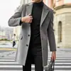 2023 Transfronterizo Nuevo Gabán Amazon en stock Otoño e Invierno Lana Abrigo de Hombre Abrigo de Lana Engrosado de Botonadura Única