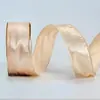 Fita de Cetim com Borda de Ferro para Artesanato DIY, Fita de Cetim de Cor Sólida para Decoração de Laços de Natal e Dia dos Namorados, Fita Moldável