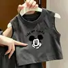 Conjunto de Chaleco de Algodón Puro para Niños, Ropa de Verano de Algodón Puro sin Mangas con Pantalones Cortos para Niños, Nuevo Conjunto de Dos Piezas de Verano para Niños y Niñas