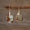 Comércio eletrônico transfronteiriço novo estilo nacional natural imperador pedra gota de água brincos luz luxo europeu e americano brincos de jóias atacado