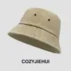 Verano Nuevo Denim Lavado Japonés Hombres y Mujeres Versátil Protector Solar Sombrero de Pescador Sombrero de Sol Pareja Moda Sombrero Cubeta Tendencia