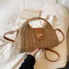 Nuevo bolso de paja de moda versátil 2026 bolso cruzado tejido bolso de hombro casual para vacaciones en la playa