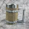 Taza de Cerveza de Resina con Forma de Barril de Madera Taza de Cerveza de Acero Inoxidable con Imitación de Madera Taza con Forma de Barril Taza con Forma de Tambor Cafetera Taza de Barriga