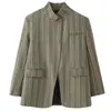 Moda feminina europeia e americana transfronteiriça, best-seller do AliExpress: xadrez, gola alta, um botão, manga longa, blazer casual com bolsos