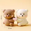 Día de San Valentín Chino 2025 Dibujos Animados Pegamento Blando Decoraciones para Pasteles Pareja Oso Lindo Conejito Cachorro Adornos para Vestir