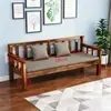 Sofá de Madera Maciza para Sala de Estar en Casa, Estilo Chino Nuevo Minimalista Moderno de Madera, Banco Combinado Fijo Multifuncional para Apartamento Pequeño Personalizable