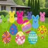 Cartão de Lugar Novo de Páscoa Transfronteiriço Jardim Externo Pátio Ovo de Páscoa Grande Coelho Decoração de Festa de Páscoa