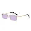 Gafas de Sol para Mujer Estilo Nuevo, Moda Europea y Americana, Lentes Metálicos Sin Marco Personalizados, Estilo Celebridad de Internet, Gafas de Sol para Sombrear en Fotografía Callejera