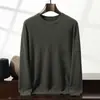 Suéter Masculino de Caxemira Outono e Inverno Novo Gola Redonda Pulôver Suéter Solto Tamanho Grande Suéter de Lã Camisa de Camada Interna Masculina