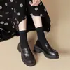 Mocasines de plataforma de tacón alto, zapatos de vestir sencillos para mujer, nueva colección de otoño estilo coreano, estilo preppy, zapatos JK británicos, que aumentan la altura