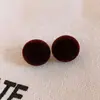 Pendientes Redondos de Acrílico con Flocado de Aguja Plateada Moda Simple Elegantes Versátiles Pendientes de Lujo Ligero Pendientes de Gama Alta Venta al por Mayor