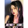 Trenzas para Peluca, Estilo Dulce y Fresco, Cola de Caballo Alta, Cabello Trenzado Natural, Trenzas Largas, Peluca con Mechas, Trenzas de Boxeadora, Piezas de Peluca
