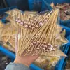 Palitos de Frutas com Contas Douradas Galvanizadas 100 Peças/Pacote Palitos de Cocktail com Contas Prateadas Decoração de Aperitivos Espetos de Bambu 8mm Contas Douradas