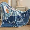 Manta de veludo de leite espessa, manta dupla face de fleece, lençol de cama de fleece de coral, manta de cochilo de peça única para dormitório estudantil