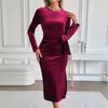 Amazon 2025 Venda Quente Saia Longa Slim Reta com Fenda no Quadril Outono Festa de Banquete Vestido de Veludo para Mulheres