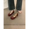 Zapatos de Noche Suaves Estilo Francés con una Sola Correa, Punta Redonda con Empalmes, Zapatos de Ballet Mary Jane de Tacón Interno, Zapatos de Tacón Individual Rosa para Mujer