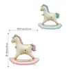 Cavalo de Balanço com Rodas Novo Balão de Filme de Alumínio Decoração de Festa de Aniversário Infantil Balões Tridimensionais Rosa Azul