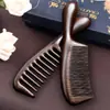 Peine Mujiang natural de madera de ébano, dientes grandes, dientes anchos, peine anti-rizos, electricidad estática, para el hogar, mujeres de pelo largo, caída del cabello, hombres