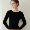 Nuevo Suéter de Punto para Mujer 100% Cachemira Pura Otoño/Invierno 2026 Cuello Redondo Ajustado Versátil Capa Base