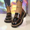 2026 Nuevos Mocasines de Primavera y Otoño para Mujer, Talla Grande, Zapatos de Cuero Mate Estilo Británico, Tacón Grueso, Suela Gruesa, Mocasines Retro para Exportación