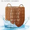 Cesto de roupa suja de imitação de Rattan, cesto de armazenamento de roupas sujas de Rattan trançado, cesto de roupa suja doméstico, cesto de armazenamento de toalhas de hotel, cesto de roupa suja à prova d'água