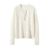Suéter de Cachemira con Cuello de Tijera para Mujer, Nuevo Estilo Otoño/Invierno, Base Lisa de Color Sólido Simple, Corte Ajustado, Adelgazante, Jersey, Ropa Interior
