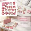 Aleación de zinc esmalte Día de San Valentín corazón hueco carta de amor amuleto flor de rosa pulsera collar DIY accesorios de joyería