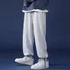 Calça Esportiva Cinza Masculina Primavera e Outono Solta Tamanho Grande Estilo Coreano ins Moda Estudante Casual