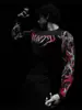 Breathedivinity Marca de Moda Americana Estilo Oscuro Camiseta de Manga Larga para Hombre Top Elástico para Deporte y Fitness