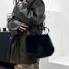 Bolsa Transversal de Alto Valor Nova Coreana de Outono e Inverno de Pelúcia de Raposa de Alta Qualidade Grande Capacidade Simples Atmosférica Combina com Tudo Estilo Ocidental