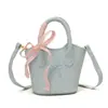 Nuevas Bolsas Infantiles, Estilo Coreano Bolsos Cubo Lisos para Niños y Niñas, Lindos Mini Bolsos de Mano para Bebé con Lazo