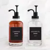 Botella dispensadora tipo push para Amazon transfronterizo, botella vacía de vidrio transparente, para baño, inodoro, gel de ducha, botella cosmética