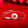 Pulseira de prata esterlina s925 Changle Hetian Jade Peace Buckle Feminina Estilo National Tide Court High Sense Melhor amiga Presente deste ano