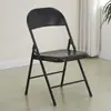 Cadeira Dobrável de Ferro Forjado, Banqueta para Uso Doméstico com Encosto, Cadeira de Jantar Simples e Portátil para Adultos, Tendência para Fotos, Cadeira de Dormitório, Estilo Ins