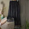 Calça Bordada Nova Primavera e Verão 2025 Estilo Chinês Jacquard Casual Solta Retro Estilo Nacional Calça Reta Bordada