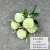 Flores artificiales: Crisantemo de bola de 5 cabezas, pequeño ramo de flores artificiales, crisantemo para decoración del hogar, accesorios de diente de león, adornos para decoración de bodas, flores artificiales compactas