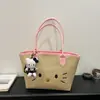 Estilo INS linda chica de dibujos animados bolsa de mano para ir al trabajo estilo vacacional niche playa paja gran capacidad un solo hombro bolso de mujer