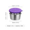 Taza para Salsa con Tapa Acero Inoxidable 304 Taza para Salsa para Mojar con Tapa de Silicona Sellada a Prueba de Fugas Taza para Salsa Fresca Plato para Condimentos