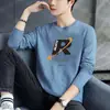 Camiseta de Manga Larga para Hombre, Transpirable, Mismo Estilo que el Estudiante Guapo, Estampado de Moda Tendencia, Talla Grande Guapo