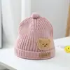 Adorable Gorro de Oso para Bebé Gorro de Lana para Niños Otoño e Invierno Cálido para Niños y Bebés Gorro de Punto Grueso para Bebé