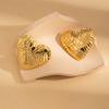 Brincos de Aço Inoxidável Estéreo Brincos High-End Banhados a Ouro 18K Brincos de Coração Brincos de Aço Titânio que Não Desbotam para Mulheres