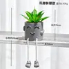 Planta en maceta de muñeca colgante estilo INS, adorno de planta artificial de cactus suculento para escritorio, decoración creativa para el hogar