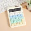 Calculadora Botão Cubo de Açúcar Grande com Fonte de Alimentação Dupla, Computador Famoso na Internet com Contraste de Cores, Calculadora de Mesa Estilo Macaron
