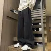 Calça Masculina Moda Casual Primavera e Outono Nova Estilo Americano Tendência Solta Reta Caimento Cordão Calça Longa Exportação
