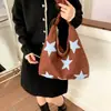 Bolso Bandolera Estrella Retro Americano para Mujer, Bolso Bandolera Casual Versátil con Cierre de Cordón, Bolso Tote de Gran Capacidad para el Trabajo, Moderno